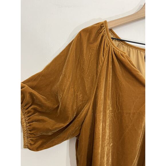 Velvet Peasant Top M Cottagecore Whimsigoth Cabincore Boho Romantic Poet 90s - Picture 4 of 13